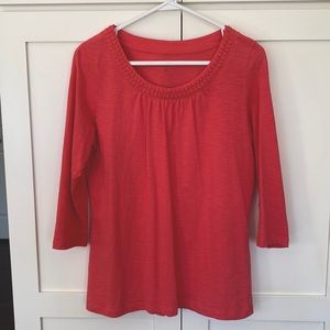 Coldwater Creek Coral Beaded Top